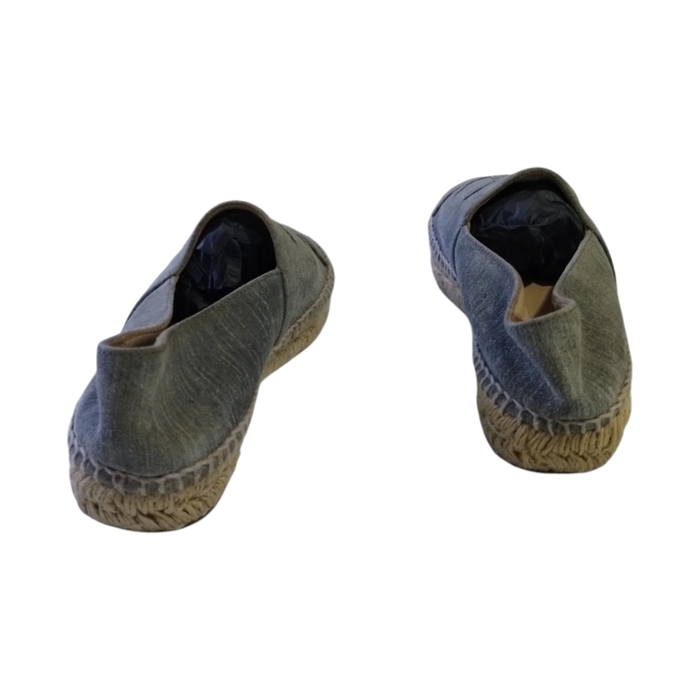Chanel Grey Suede Espadrille Flats Signature Interlocking CC Logo‎ Women's 7 - Picture 5 of 5